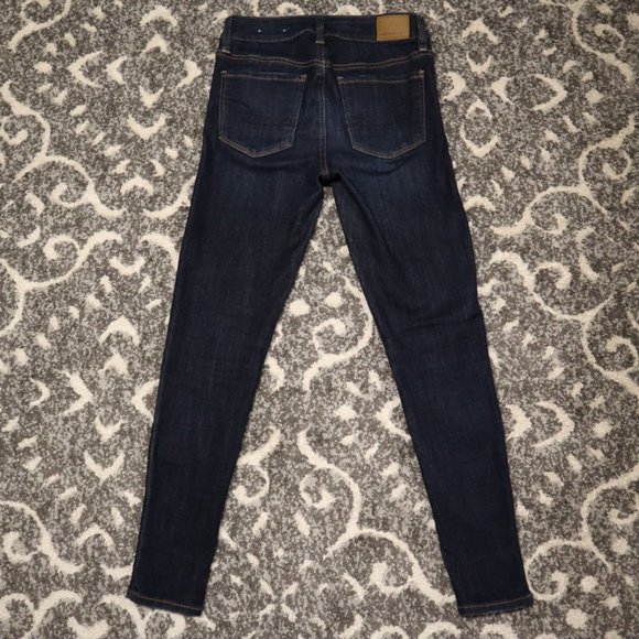 American Eagle Dark Blue Wash Hi-Rise Jegging, 2 - Picture 4 of 10